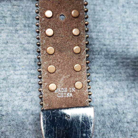 Nocona Bling Belt Womens M Genuine Leather AB Rhinestone Cross Motif Adjustable main image 8
